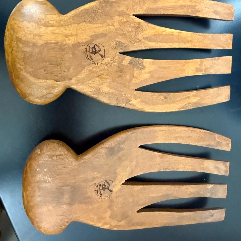 Bamboo Wooden Salad Hands pasta/maccaroni handles